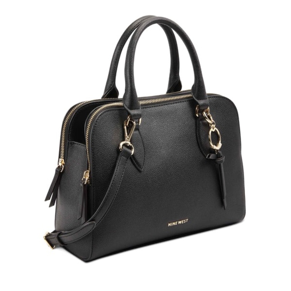 ** sold on ebay*** NINE WEST BLACK CYRA A - LIST SATCHEL CROSSBODY PURSE NWT - Picture 2 of 6